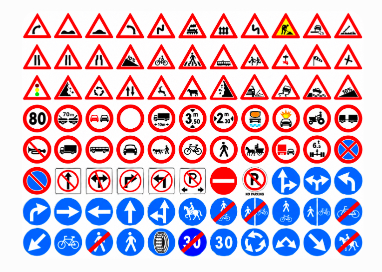 Collection complète de panneaux du code de la route